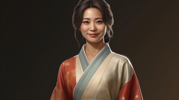 Mujer japonesa mujer japonesa sonriendo