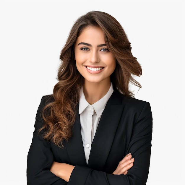 Foto mujer joven y bonita en fondo blanco