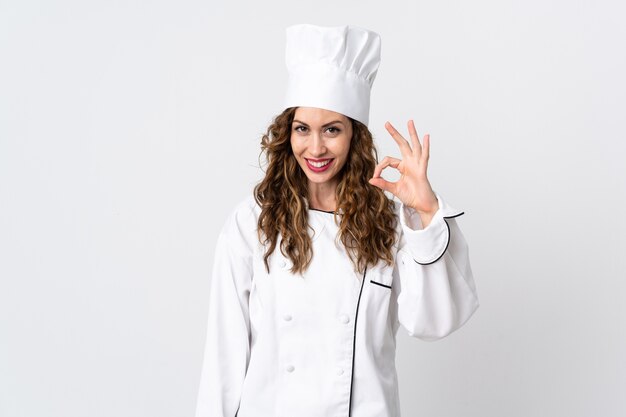 Mujer joven, chef