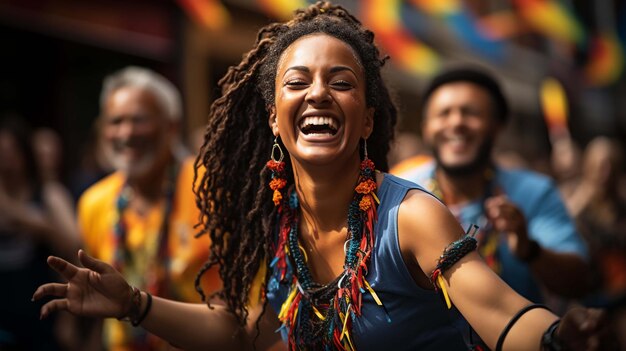 Foto mujer joven durante el espectáculo de hagen papúa nueva guinea editorial documental