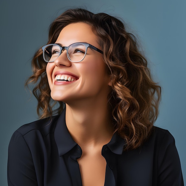 Mujer joven feliz y alegre mujer de negocios feliz IA generativa