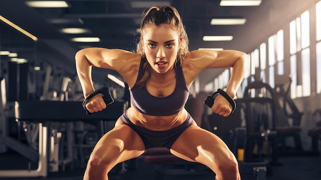 Mujer joven haciendo ejercicio