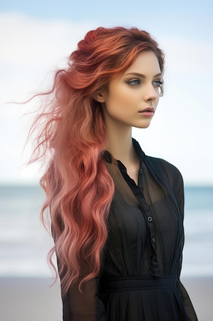 Mujer joven en la playa