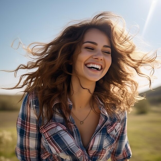 Mujer joven riendo