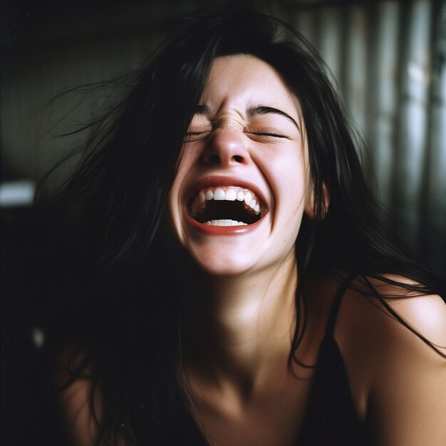 Foto una mujer joven sonriendo.