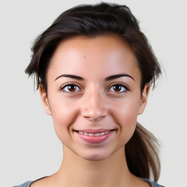 Foto una mujer joven sonriendo.