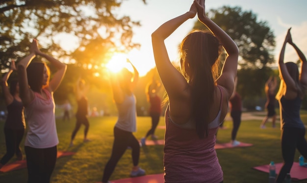 Foto mujer joven en su momento de yoga al aire libre