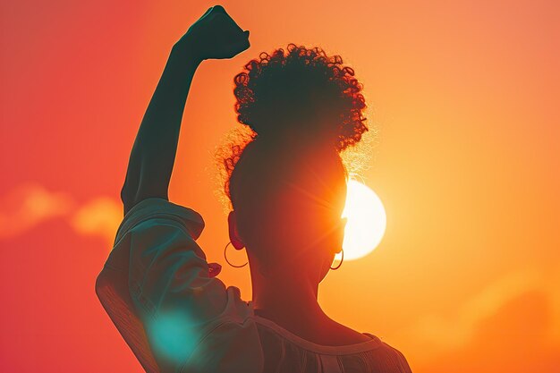 Foto mujer joven suspirando sol