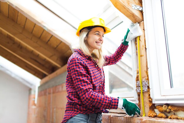 Foto mujer joven trabajando