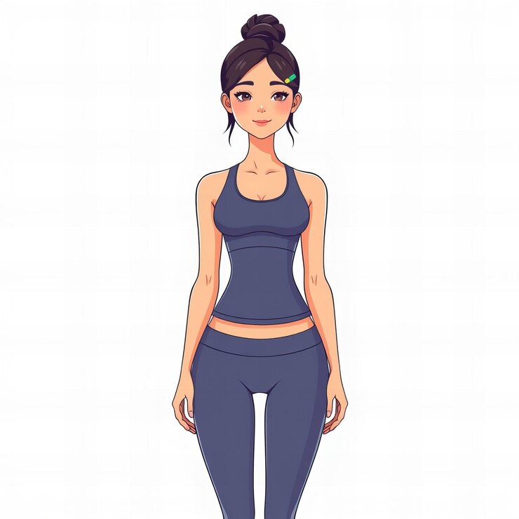 Mujer con un juego de yoga coordinado