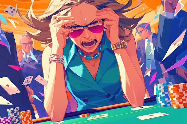 mujer jugando en un casino