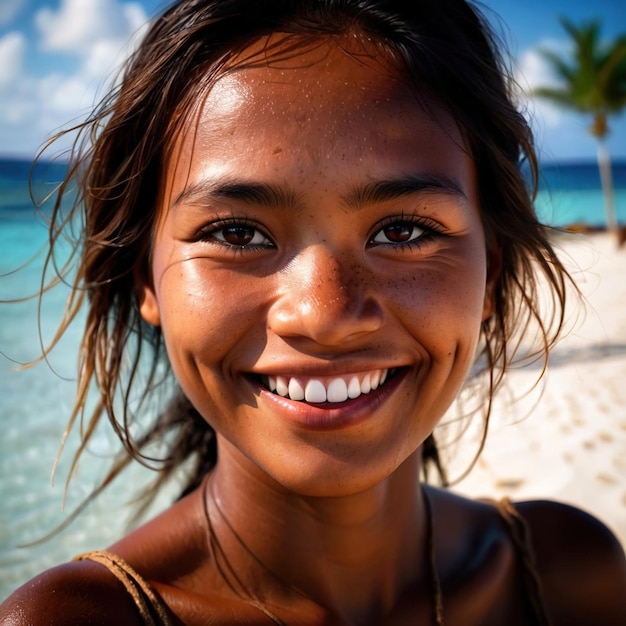 Mujer de Kiribati ciudadano nacional típico de Kiribati