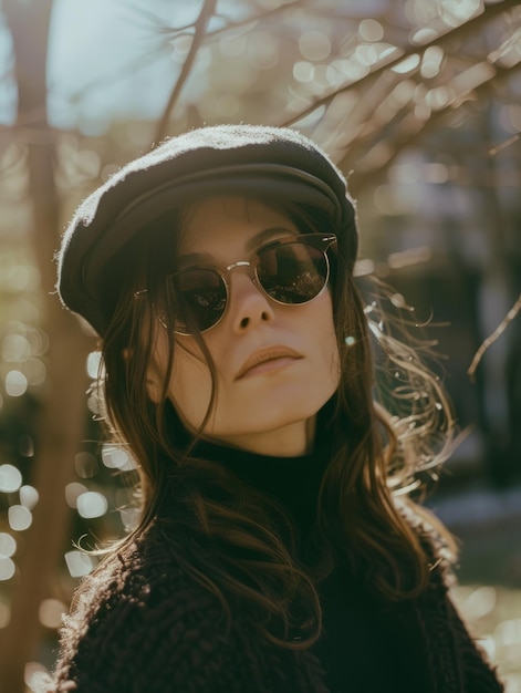 Mujer latina adulta con cabello liso y marrón Ilustración vintage