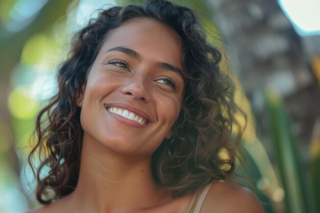 Foto mujer latina feliz