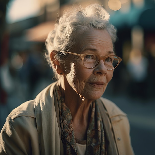 Una mujer con lentes que dicen 'no soy mujer'