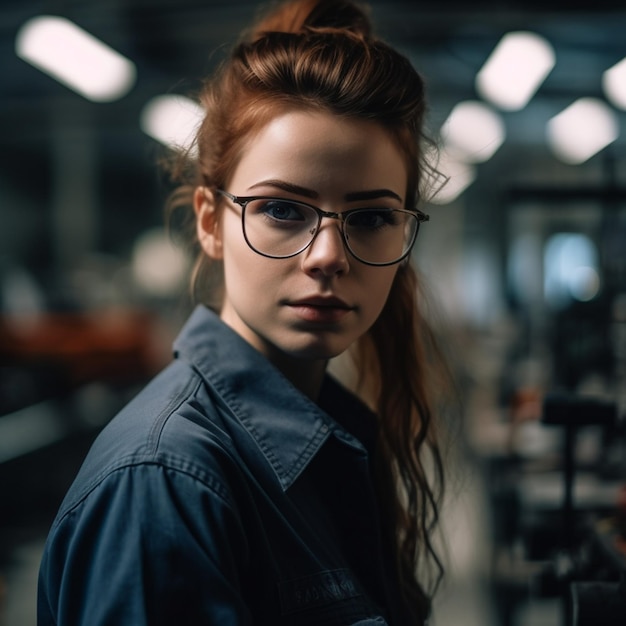 Una mujer con lentes que dicen 'soy una niña'