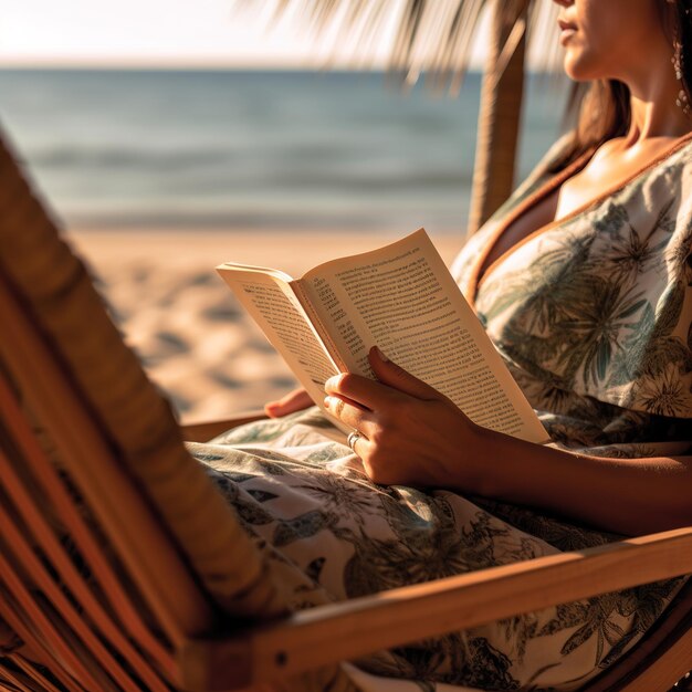 Foto mujer leyendo un libro