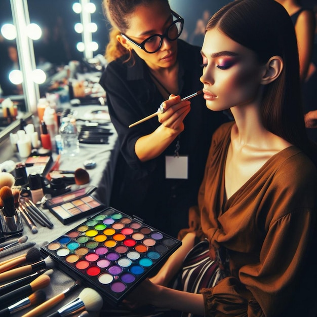 mujer con maquillaje