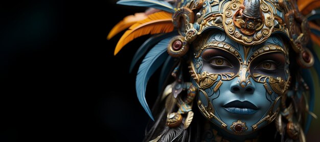 mujer con una máscara de carnaval IA generativa