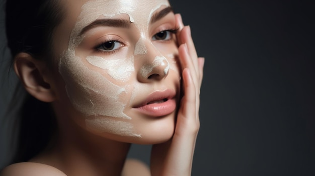 Una mujer con una mascarilla en la cara