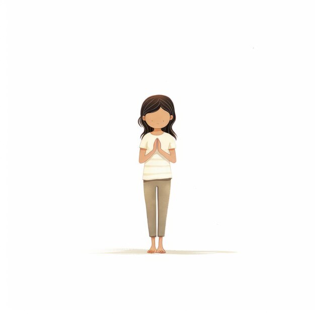 Mujer meditativa Ilustración de dibujos animados de tono suave por Alessandro Gottardo