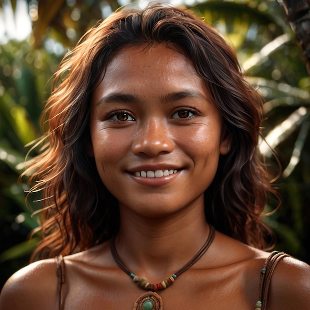 Mujer micronesiana de los Estados Federados de Micronesia de ciudadano nacional típico