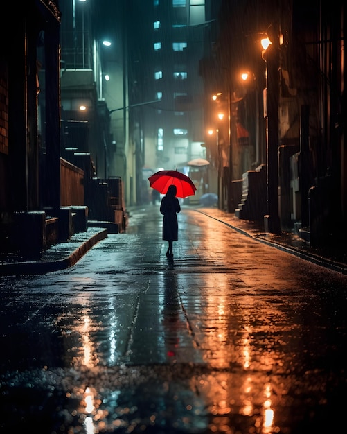 Mujer mira a través de la lluvia