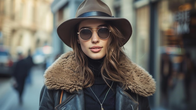 Mujer de la moda callejera