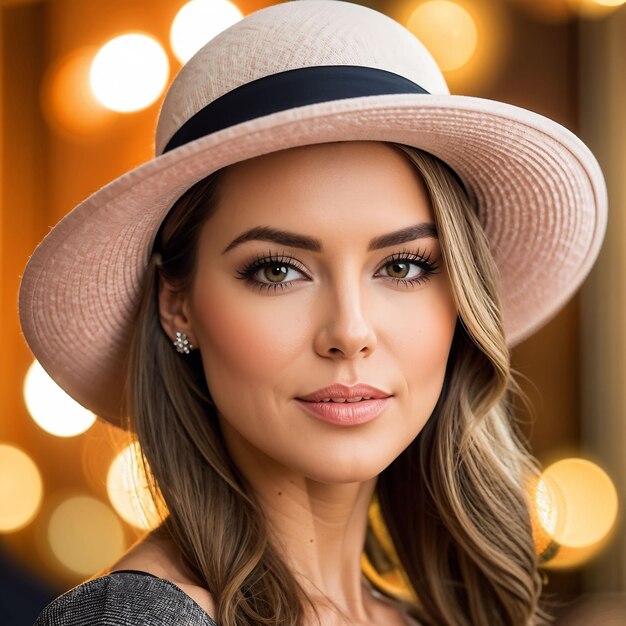 Mujer de moda con un sombrero de moda