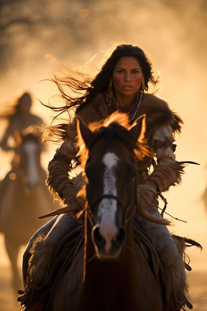 una mujer montando un caballo