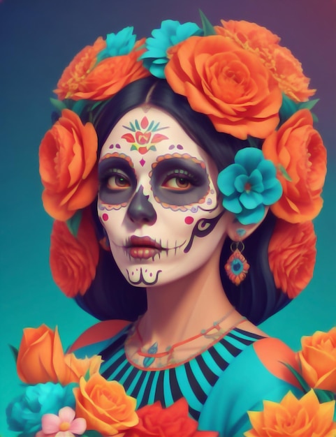 Foto mujer de los muertos ia