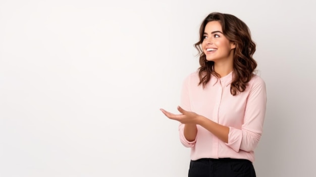 Foto mujer del mundo con fondo blanco