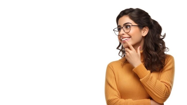 Mujer del mundo con fondo blanco