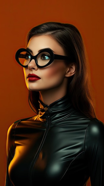 Mujer murciélago de Halloween con gafas