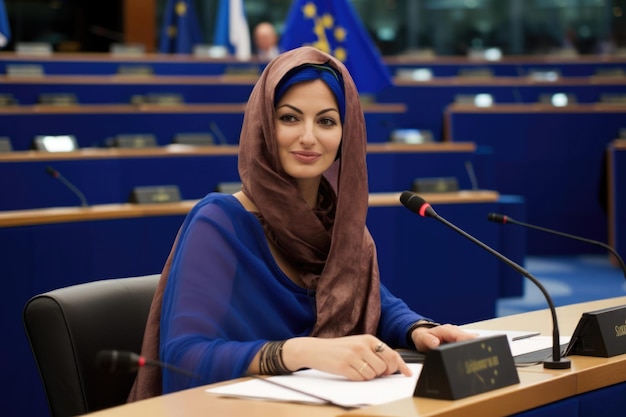 Mujer musulmana en el Parlamento Europeo