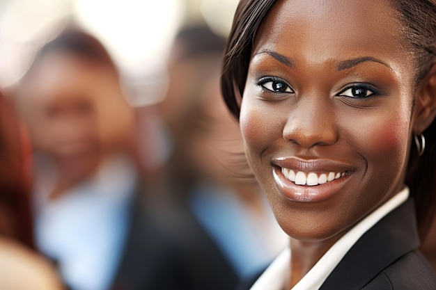 Una mujer de negocios afroamericana confiada en sí misma.