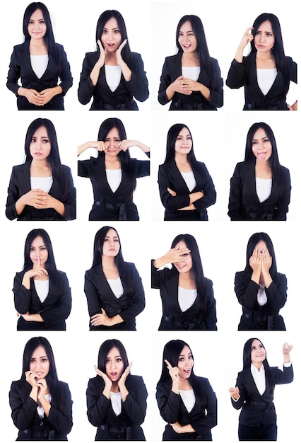 Mujer de negocios caras útiles