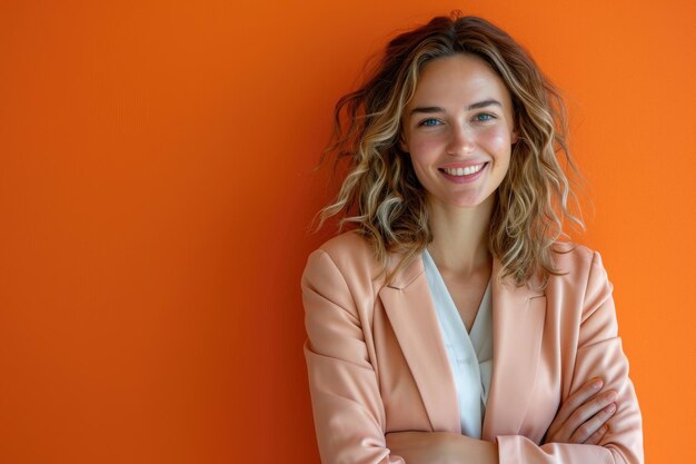 Mujer de negocios con confianza sonriendo a la cámara Generativa Ai