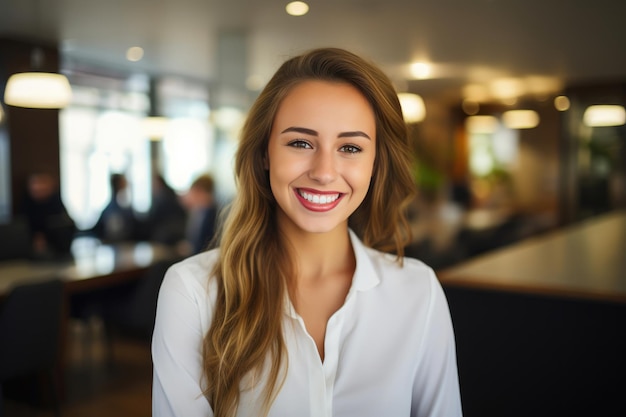 Mujer de negocios experta en el espacio de trabajo contemporáneo