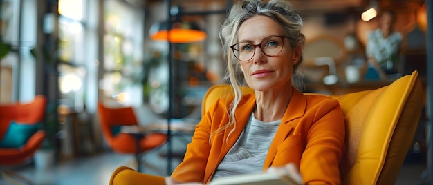 Foto mujer de negocios de mediana edad sellando un acuerdo exitoso con un cliente en una entrevista de trabajo de oficina concepto lugar de trabajo éxito negociación de negocios entrevista de trabajo mujer profesional acuerdo exitoso