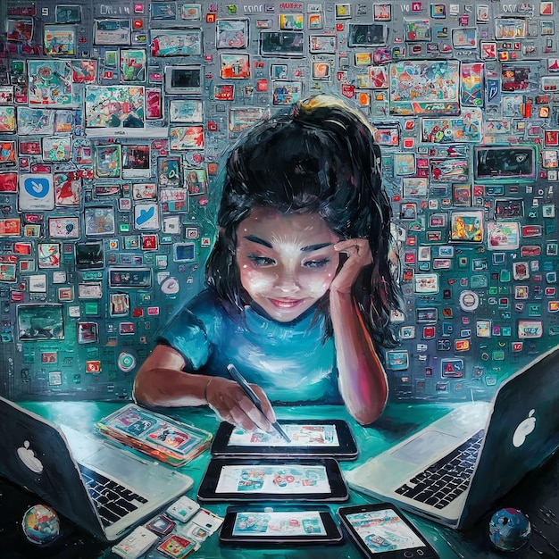 Mujer de negocios portátil usando redes sociales Concepto de marketing de cerca en la mano del hombre usando tab pad en portátiles