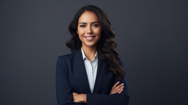 Mujer de negocios sonriente Ilustración AI GenerativexA