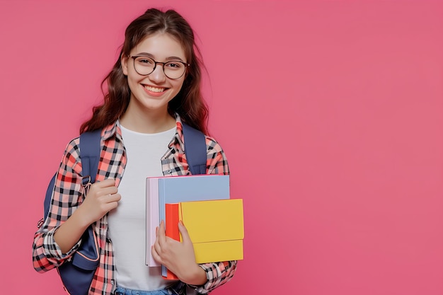 Una mujer de negocios sonriente con informes