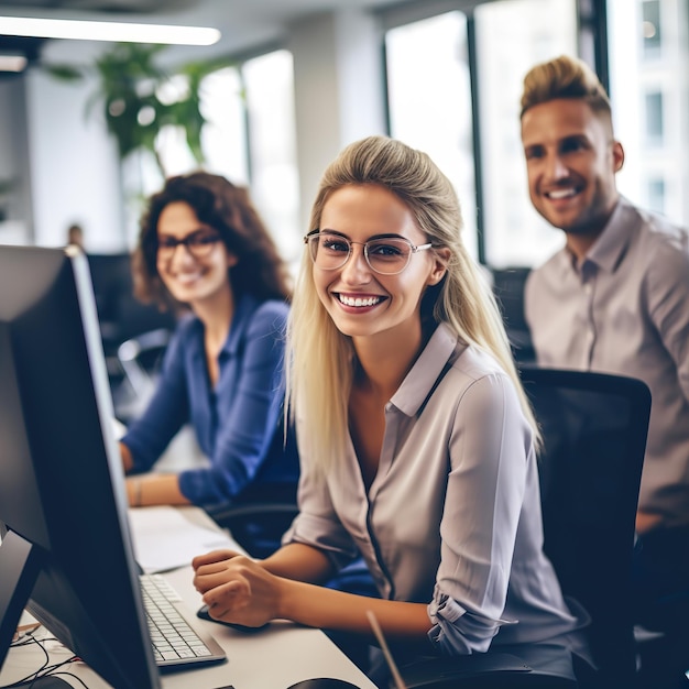 mujer de negocios trabajando