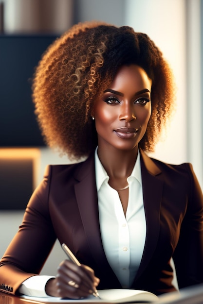 Mujer negra africana modelo Ai Generate