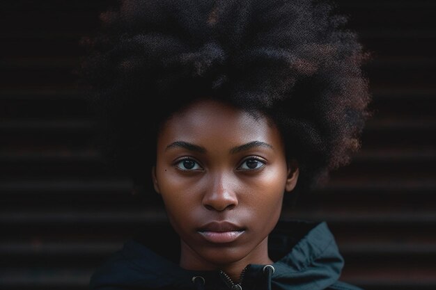 Mujer negra afrodescendiente empoderada símbolo de lucha y prejuicio Mujer empoderada