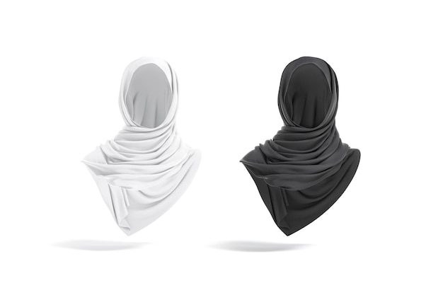 Mujer negra y blanca hijab musulmán ropa de cabeza femenina árabe o islámica chiffon burka religiosa