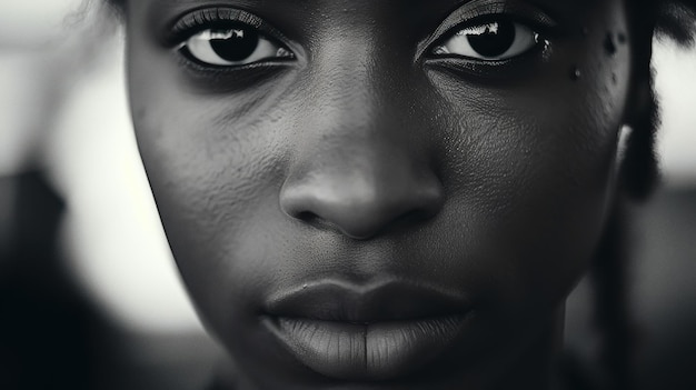 Una mujer negra con una gran sonrisa en su cara.