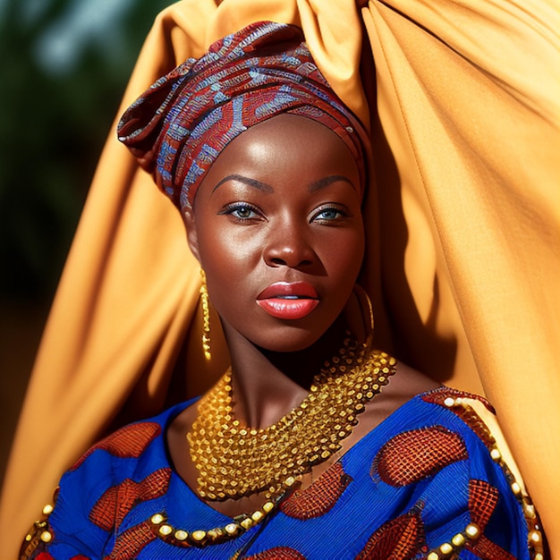 mujer negra con turbante