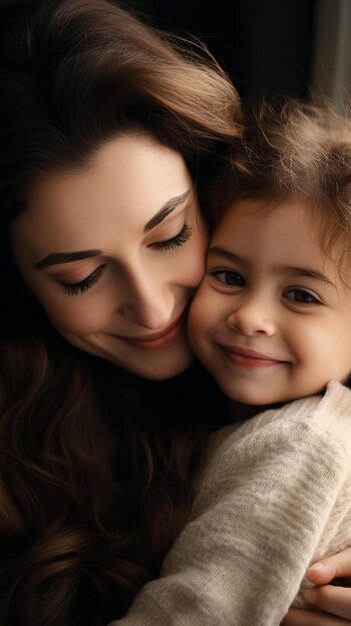 una mujer y un niño están sonriendo y sonriendo